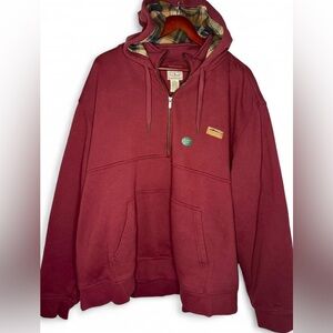 L.L. Bean Katahdin Iron Works Hooded Heavyweight Flannel Lined Sweatshirt